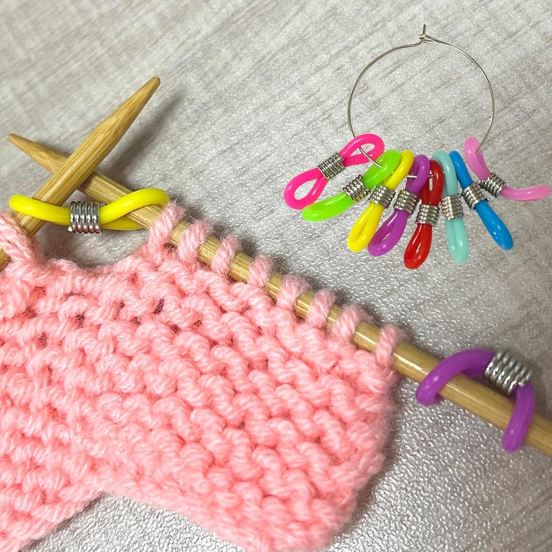 spansee 8 PCS Knitting Needle Stoppers, Knitting Needle Hugger, Stitch Stopper, Project Keeper, Knitting Crochet Supplies, Knitting Accessories, Needle Minder, Needle Stopper - Image 3